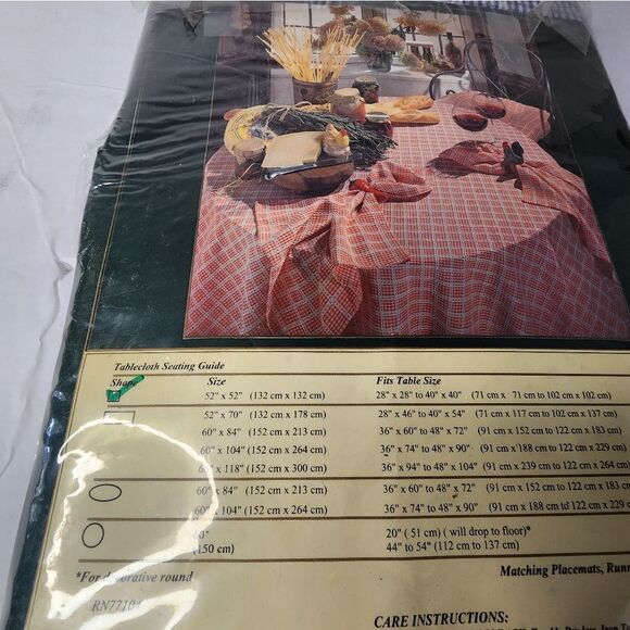 W.C. Designs 100% cotton 52"x52" square tablecloth vintage - Picture 4 of 4
